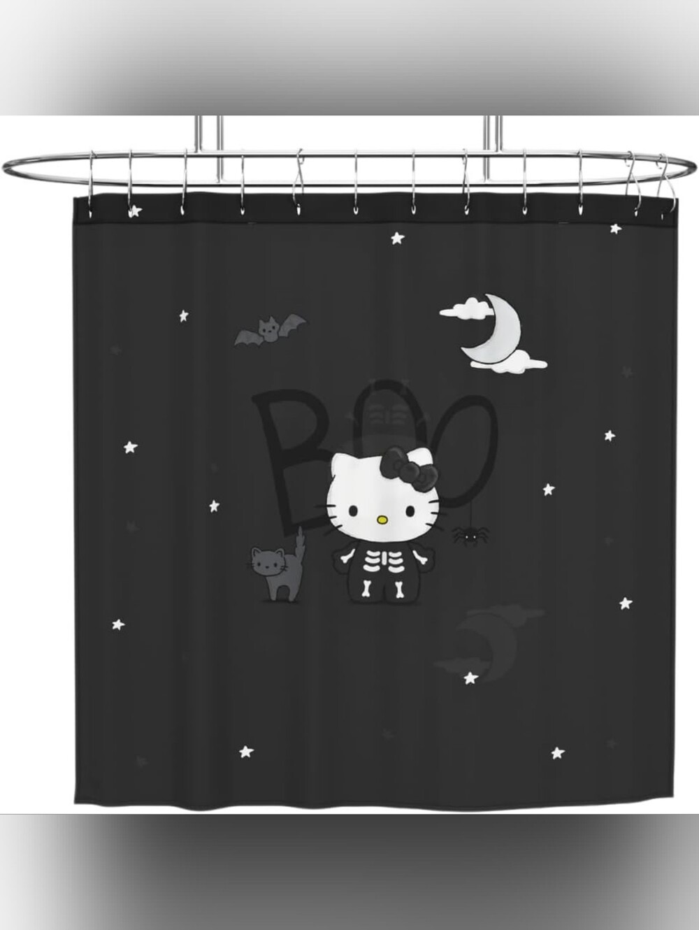 Brand New Hello Kitty Halloween Skelwton Shower Curtain